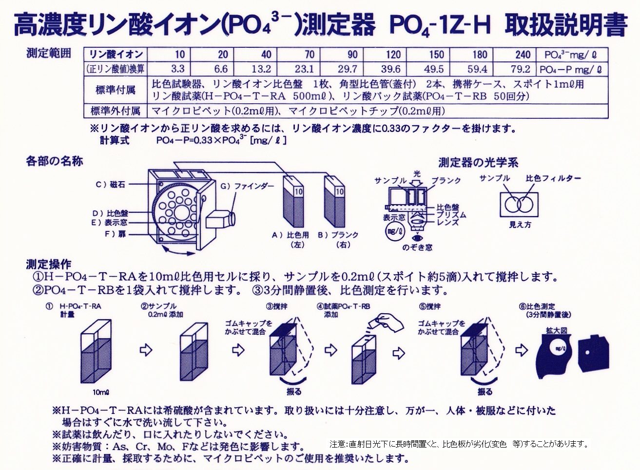 アクアテスター ９段階比色円盤式 ＤＰ－１Ｚ他 | 笠原理化工業株式会社