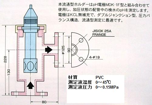 流通型　ｐＨ電極ホルダー ＨＦ－１
